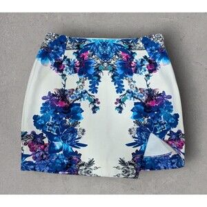 NICHOLAS Blue and White Floral Mini Skirt